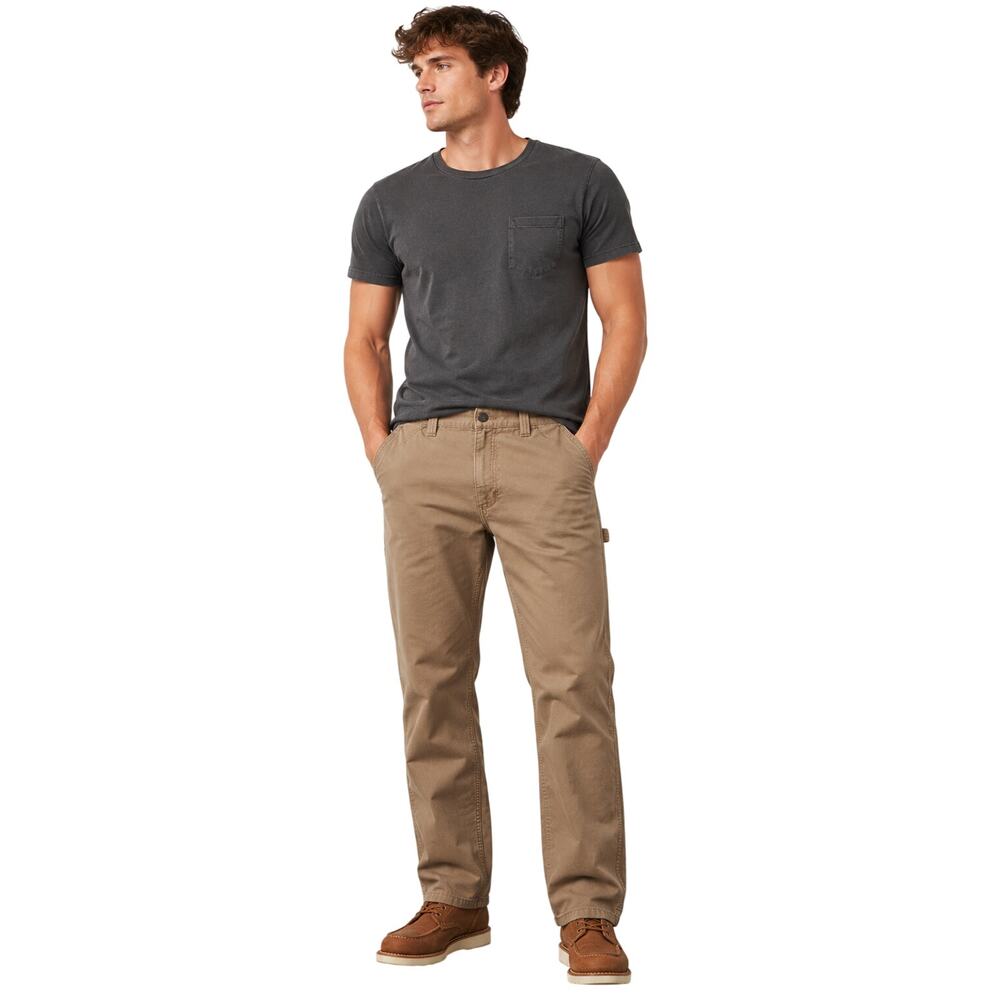 Blue mountain 34 x 32 khaki carpenter straight leg work heavy cotton jeans EUC #